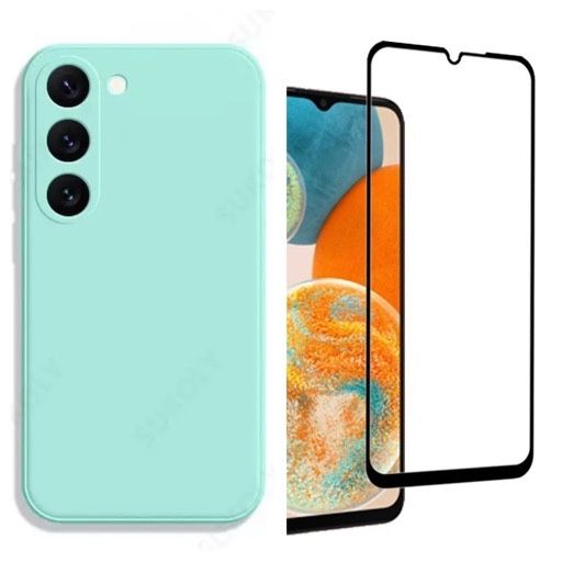 Husa Silicon X LEVEL+Folie Sticla Curb 21D Samsung A14/A34/A54/A35/A55