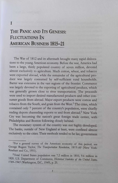 The Panic Of 1819 : Reactions and Policies