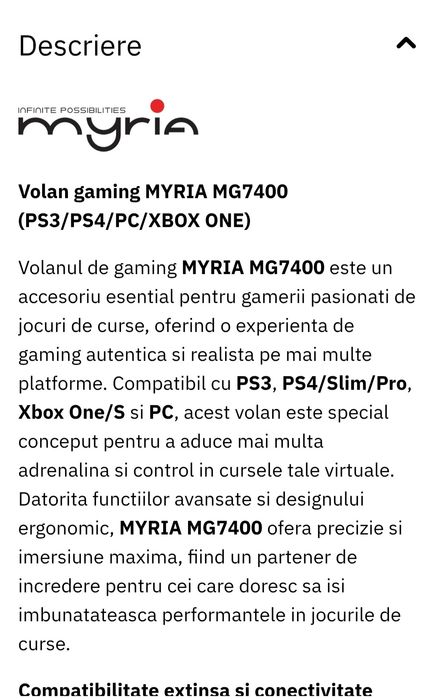 Volan gaming Myria