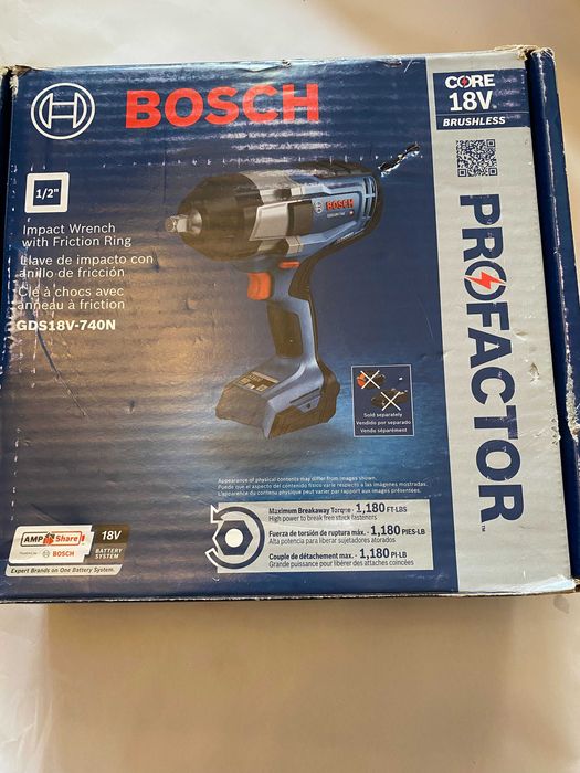 Vand impact Bosch GDS18V-740 mare, 18V, nou cu baterie 4A