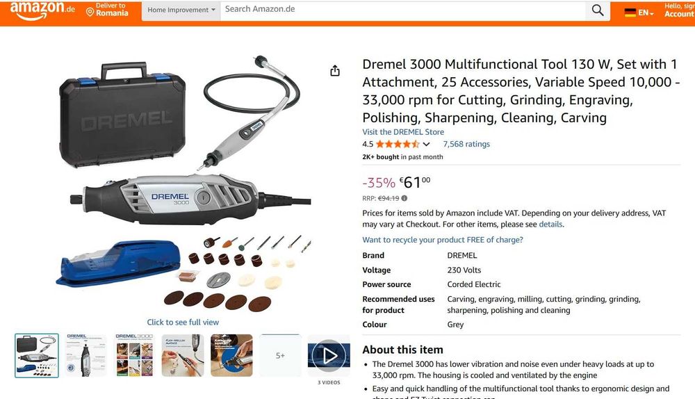 Unealtă multifuncțională Dremel 3000 130 W