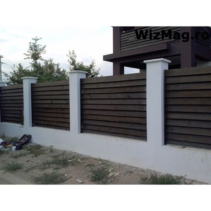 1 garduri tip jaluzea șipcă metalică si porti din fer forjat