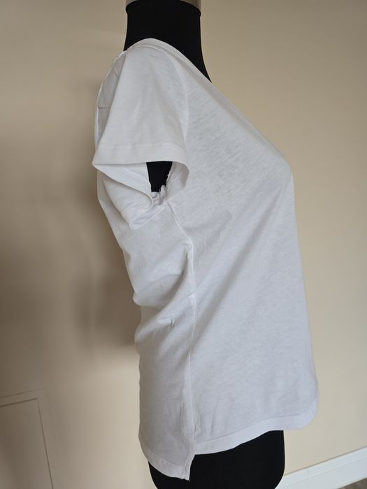 Tricou Zara marime S-M din bumbac tricou Alb Zara
