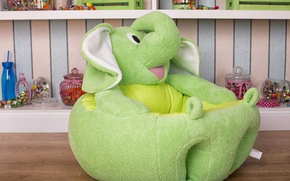 Музикален пуф зелено слонче (MNBABYSEAT)