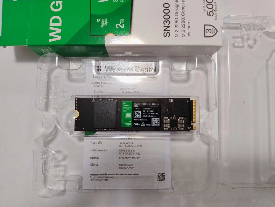 SSD 2TB WD Green M.2 2280 PCIe4 x4 NVMe 64Gbps