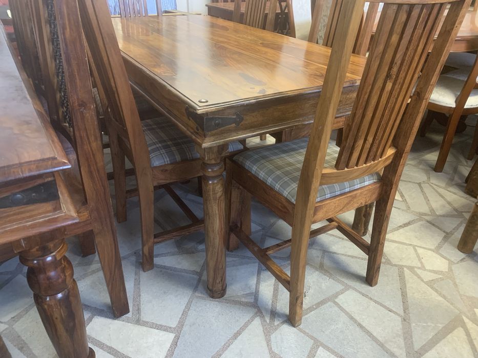 Масивна тикова маса с 6 стола