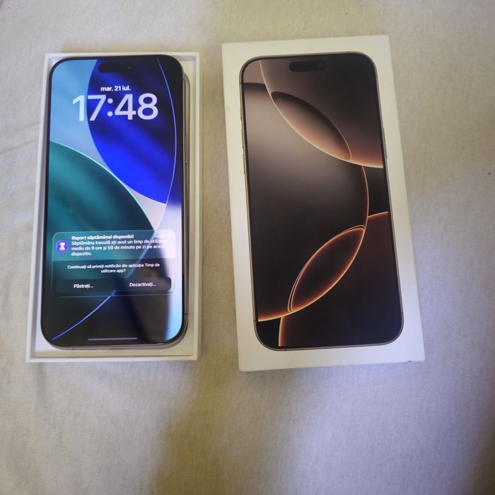 Vand iPhone 16 pro max 256gb desert titanium fullbox garantie