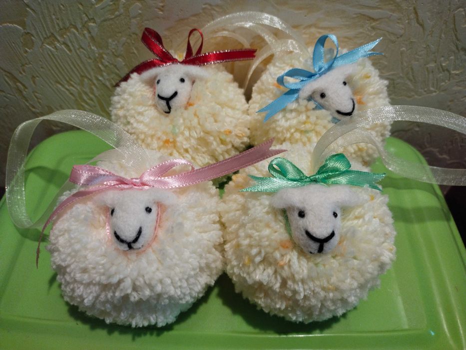 сувенир барашек помпон брелок