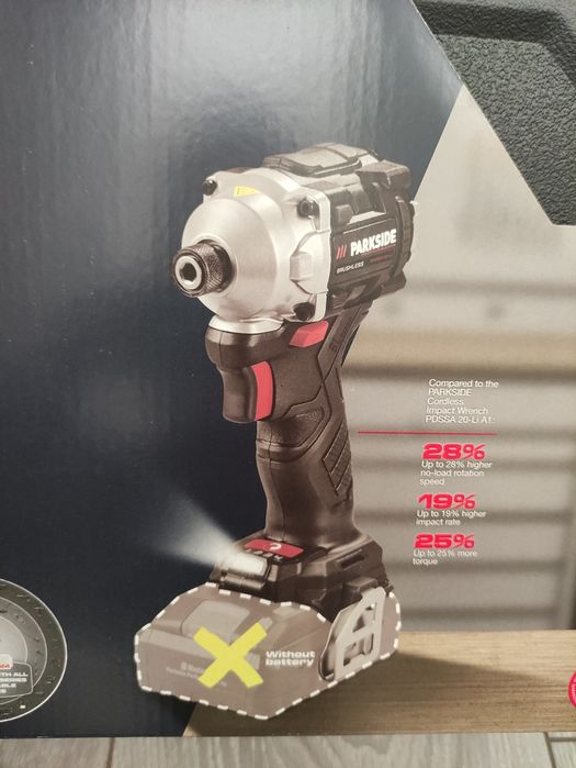 Bormasina cu impact de biti Parkside Performance pe acumulator de 20 V