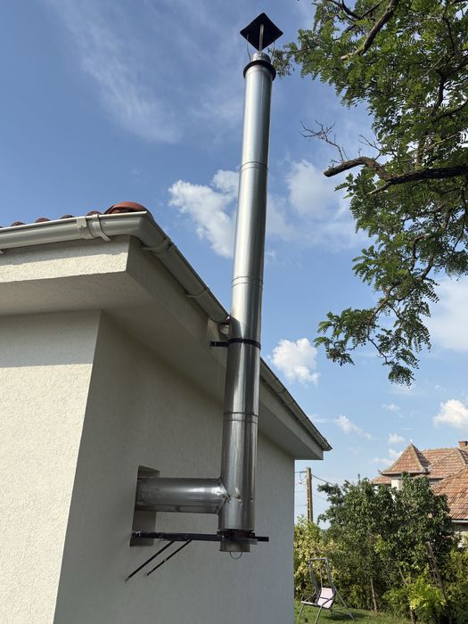 Centrala Eco27kw , puffer feroli 500L , horn inox izolat 4 m , despicator de lemn ruris dl1000