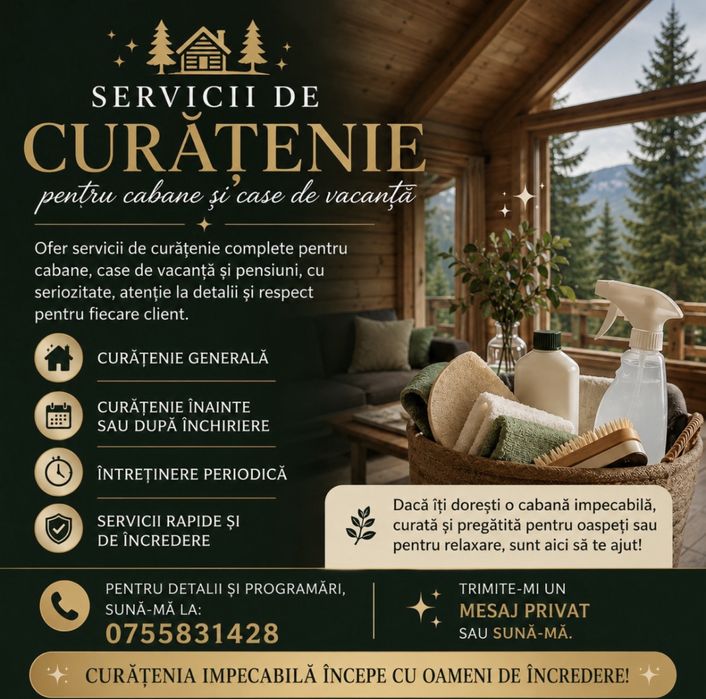 Curățenie Cabane, Pensiuni și Case de Vacanță – Seriozitate și Calitate