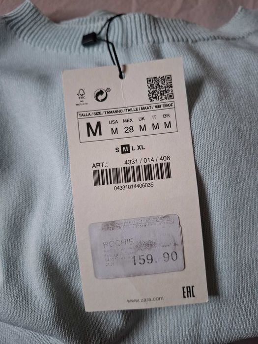 Rochie Zara tricot baby blue