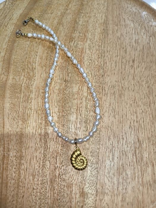 Колие с естествени перли, дължина 38 см