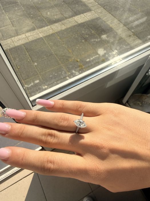 inel argint cu diamant real