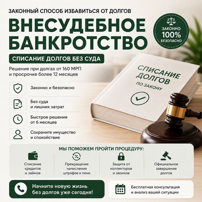 Внесудебное банкротство — помогу списать долги