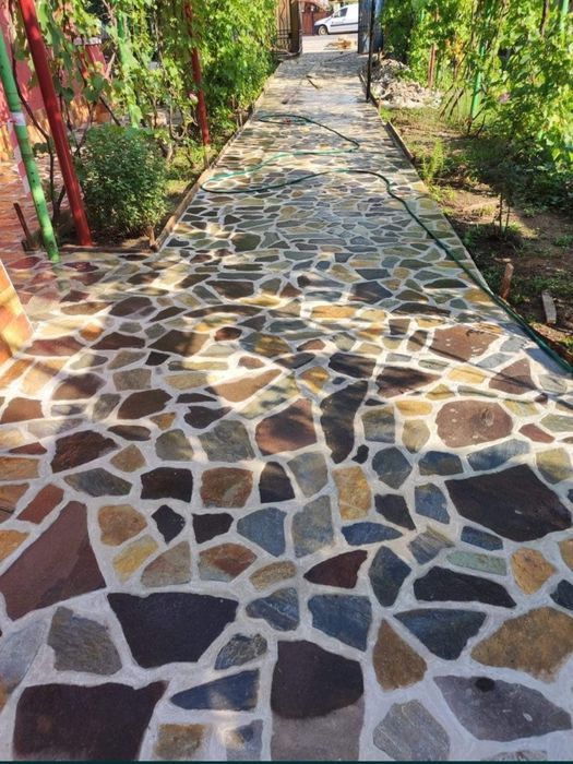 Pavaj piatra naturala/ piatra de munte/ montaj piatra naturala