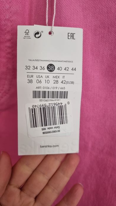 Pantaloni roz Bershka talie înaltă