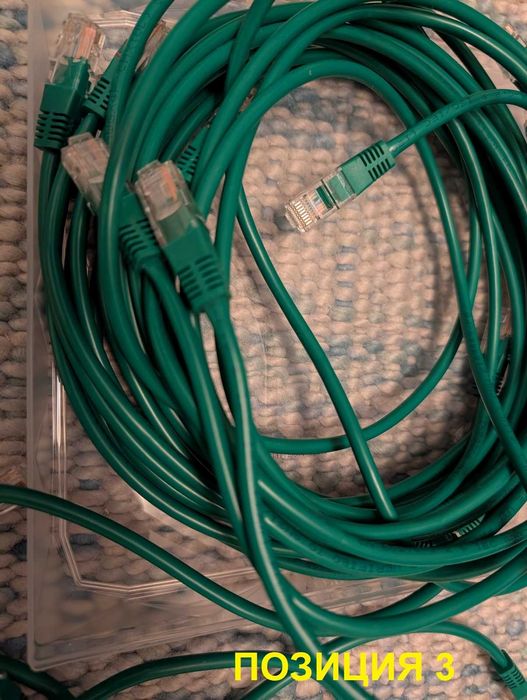 Качествени кабели аудио RCA, видео HDMI, мрежови LAN patch