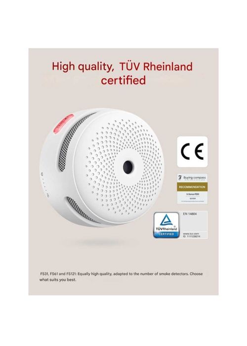 X-Sense FS61 смарт детектори за дим 6 броя с Wifi бзова станция