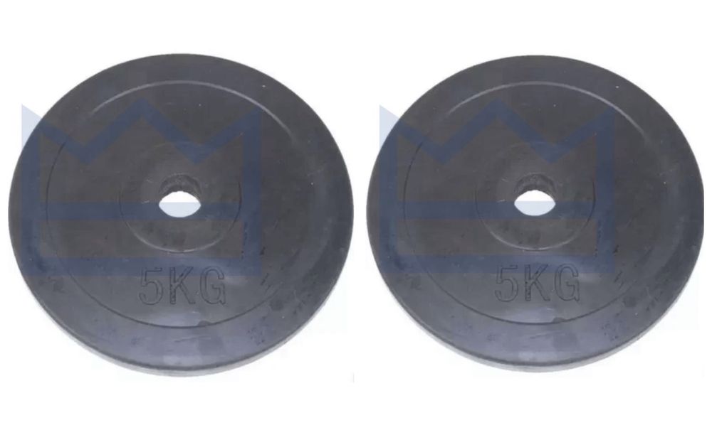 Фитнес комплект дъмбели 2 х 10 кг + крив лост + дискове 2 х 5 кг