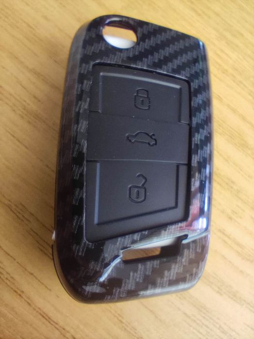 Husa cheie auto VW Volkswagen Audi Seat Skoda carbon foarte eleganta