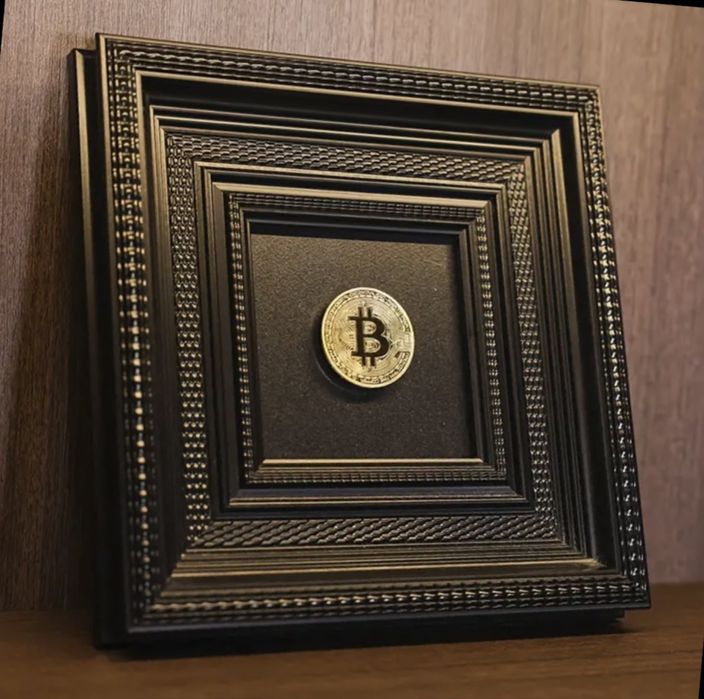 Гравюра, монети, колекционерска картина биткоин, BITCOIN