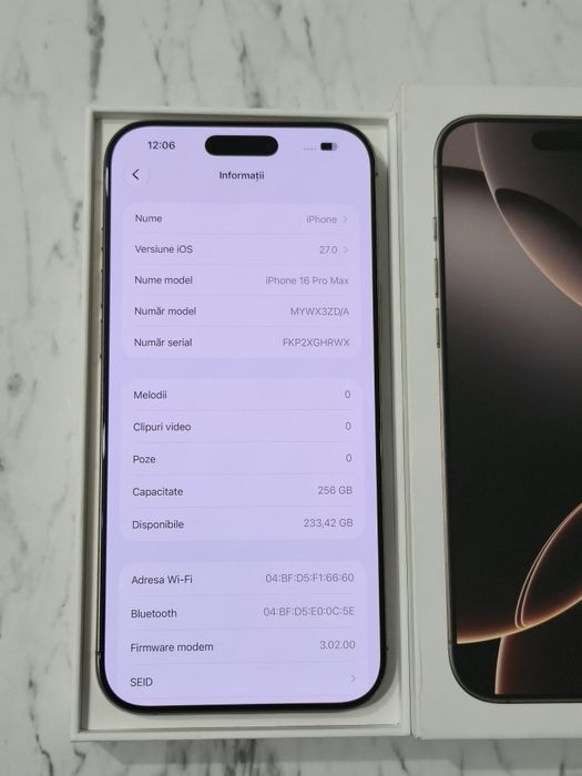 Vand/Schimb iPhone 16 Pro Max 256gb