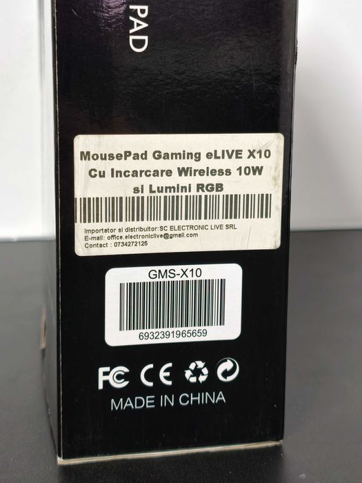 Mousepad RGB GMS-X10 cu incarcare wireless 10W