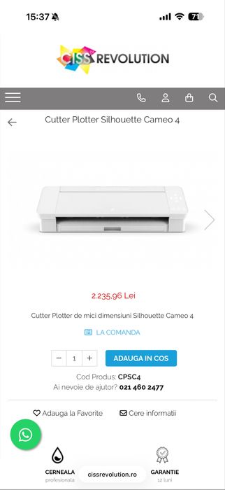 Cutter Plotter Silhouette Cameo 4 GARANTIE