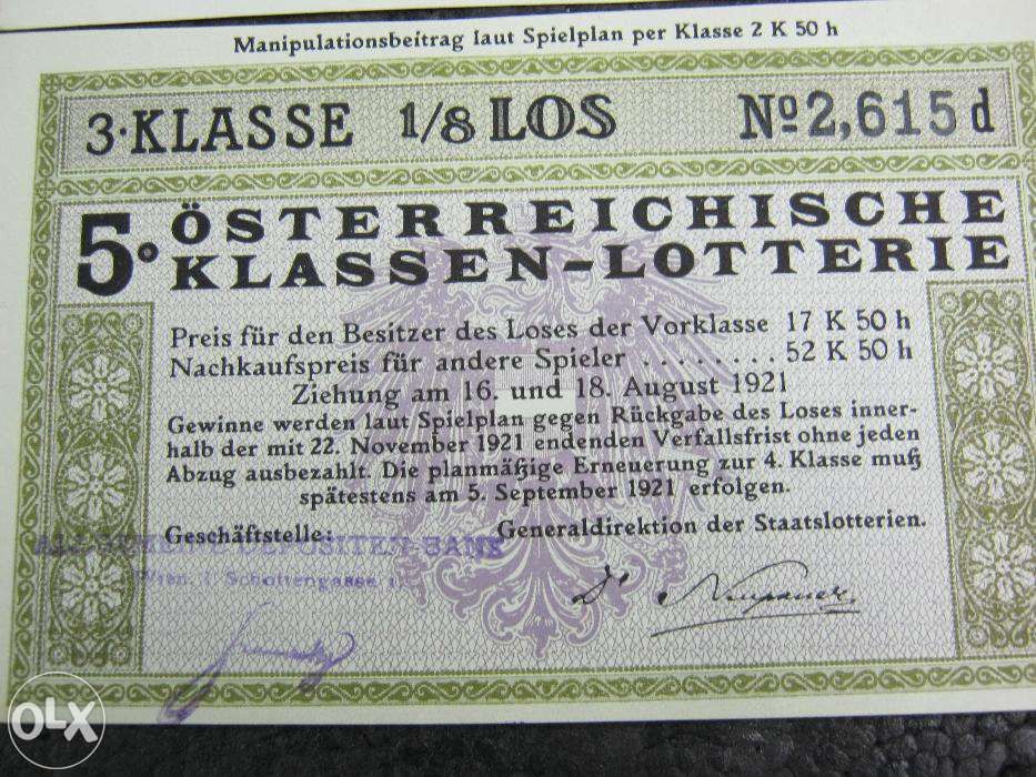 Lot,12 bucati,bilete vechi, LOTERIE AUSTRIA,1920-1921
