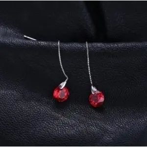 Серебро корунд серьги