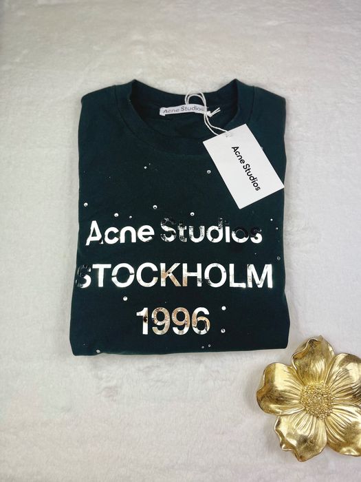 Acne Studios Stockholm 1996 Rhinestone T-Shirt – Черна тениска