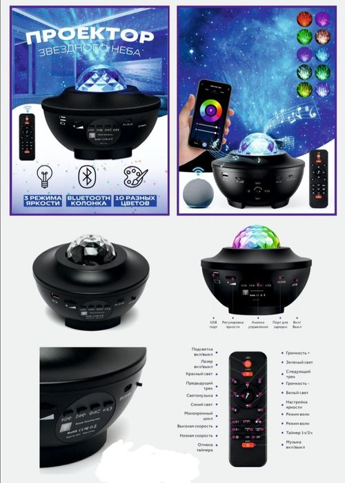 Проектор ночник шар