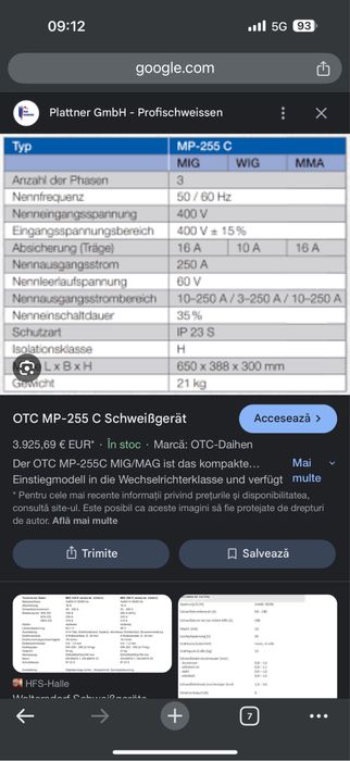 Aparat de sudura Mig Mag - TIG DC - MMA OPC MP-225 C