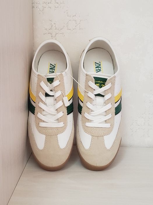 Кроссовки Zara,кожа+замша,для мальчиков и девочек,выходные,35 размер