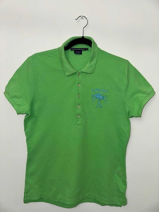 Оригинална зелена Polo тениска Ralph Lauren Sport - Размер S