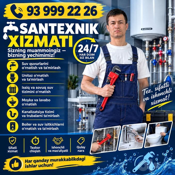 Santexnik xizmati 24/7  сантехник хизмати