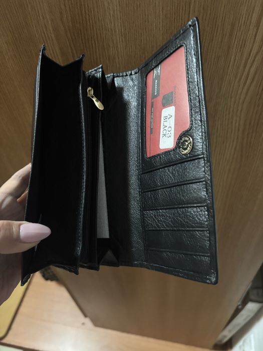 Portofel piele naturală nou negru sau roșu