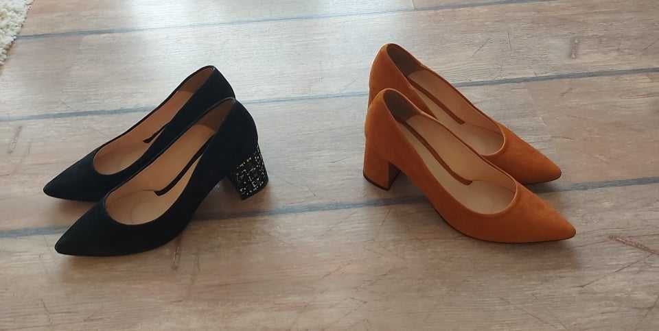 2 броя Естествена кожа велур 38 номер  Маркови обувки