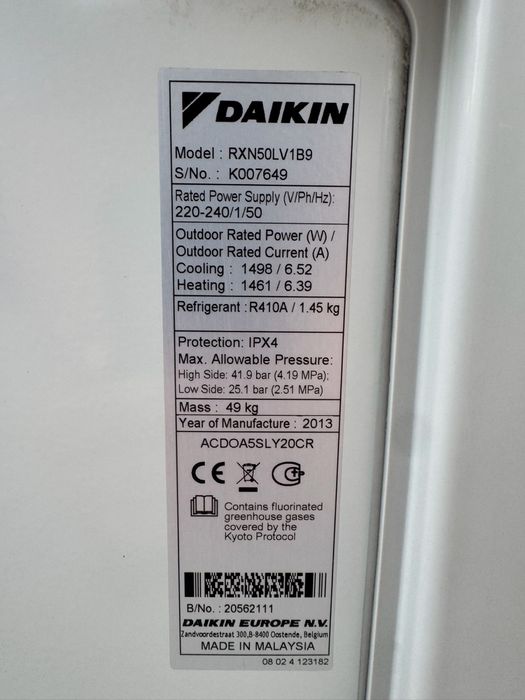 Климатик 18ка DAIKIN RXN50LV1B9