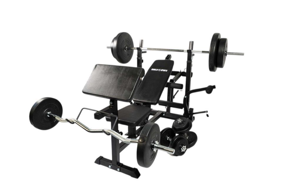 Banca Multifunctionala FITNESS + SET GREUTĂȚI 100 KG 30/31 MM