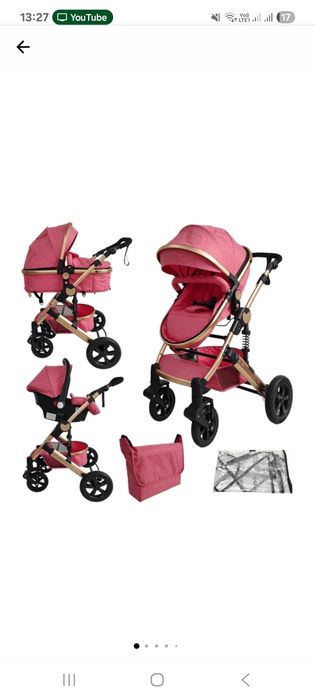 Cărucior 3 in 1 roz