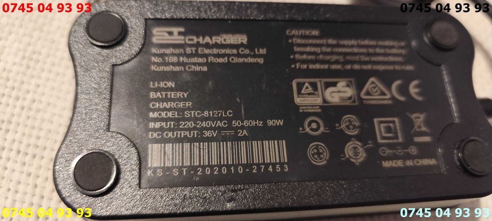 alimentator incarcator 36V 2A ptr trotinete biciclete