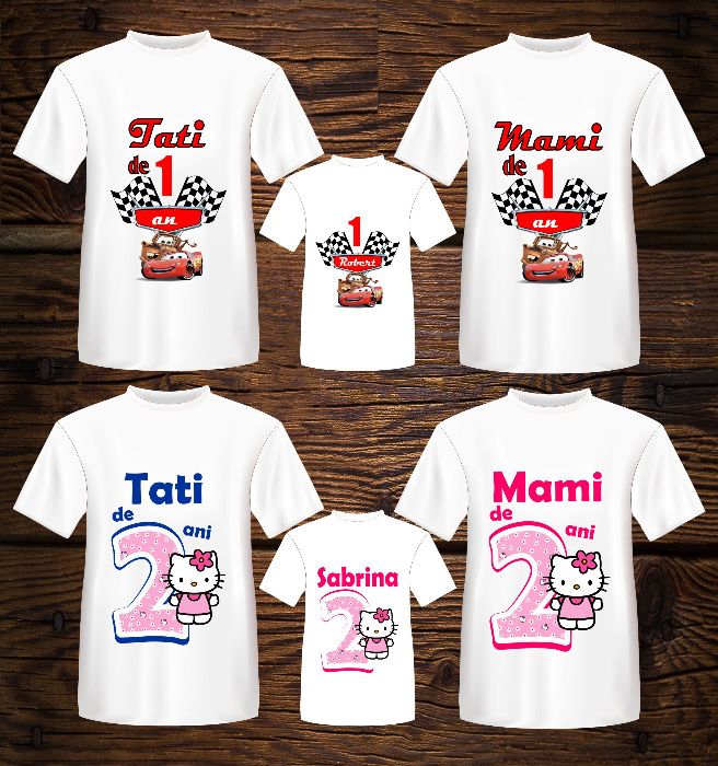 Tricouri personalizate, aniversare, turta, mot, topper cake