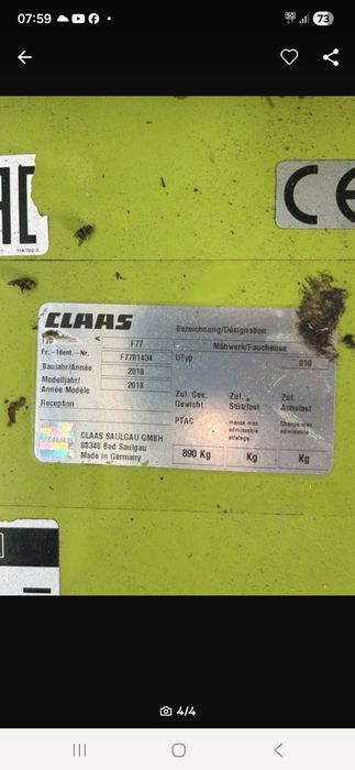 Vând Cositoare CLAAS disco 3550 2018