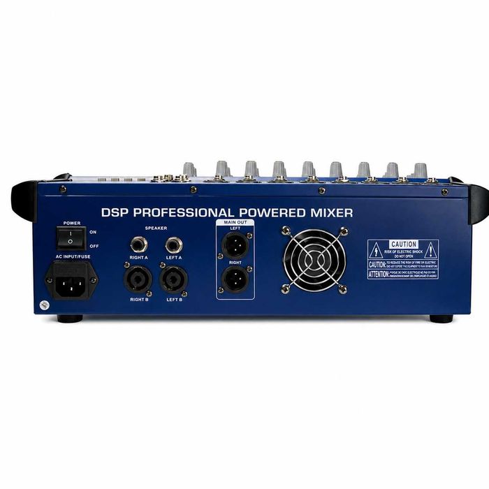 Mixer audio 2 X 500W 8 canale PMX802D cu amplificator USB Bluetooth 16 efecte DSP Egalizator