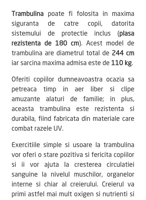 Vand trambulina copii cu plasa protectie