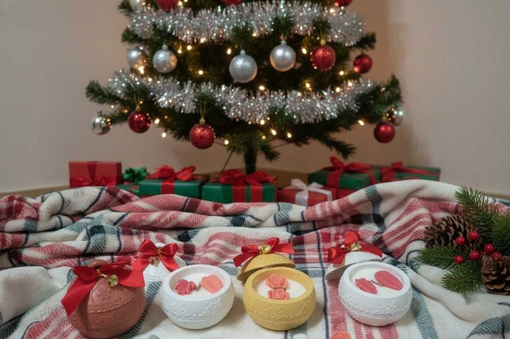 Lumanari parfumate  de Craciun din ceara soia