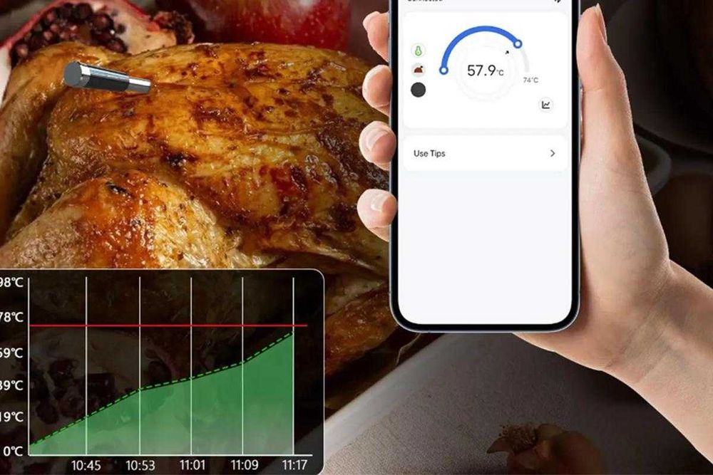 Termometru Carne Wireless BFOUR - Smart App - 100m - Display LCD