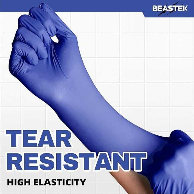 5.5 гр. Сини плътни и дебели нитрилни ръкавици нитрил
